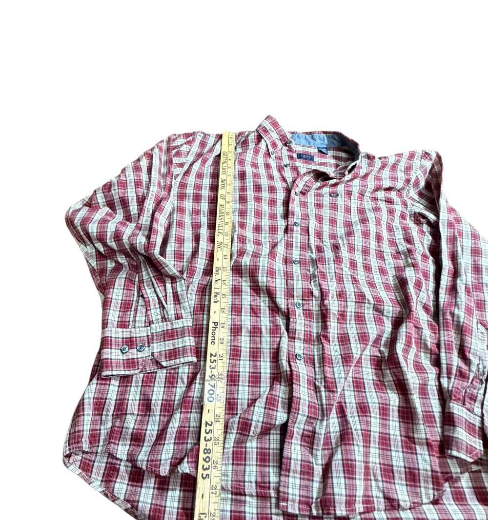 IZOD Jeans Men’s Plaid Button Down Shirt XL 100% Cotton Long Sleeve - Picture 5 of 6